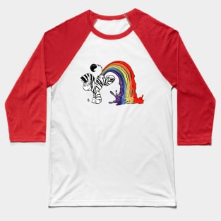 Zebra Pooping Rainbows Baseball T-Shirt